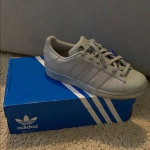 Grey Adidas (shell toe)  Tubular shadow knit J